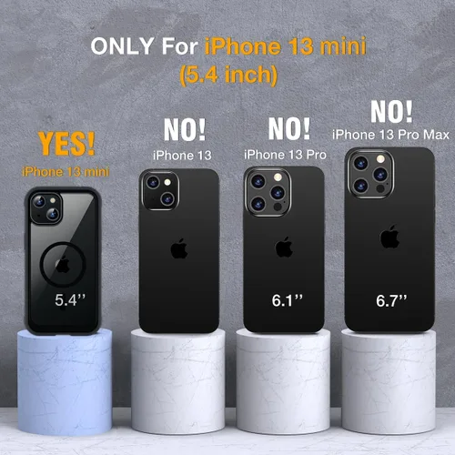 Vista 2 de Miracase - Funda magnética para iPhone 13 Mini de 5.4 pulgadas, compatible con MagSafe, protector de pantalla integrado, protección de cuerpo