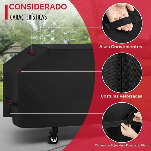 Vista 6 de Unicook Cubierta de parrilla de 28 pulgadas para estación de cocina Blackstone y Nexgrill, cubierta de parrilla de barbacoa con parte superior plana