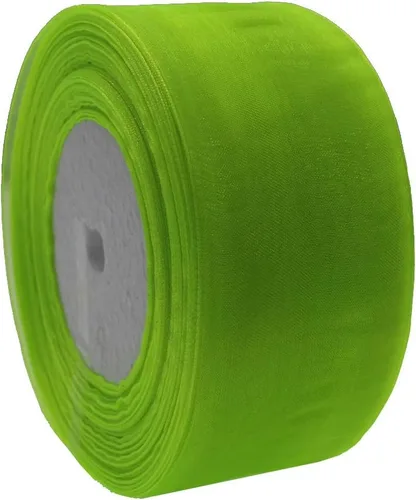 Vista 10 de Cinta de organza de 1 pulgada, 50 yardas, cinta transparente brillante para envolver regalos, decoración y manualidades (1 pulgada, 625039 negro)