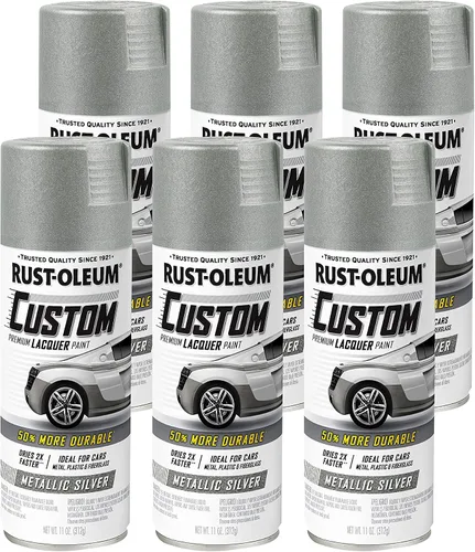 Vista 15 de Rust-Oleum 340569 Pintura en aerosol de laca personalizada para automóviles, 11 oz, gris plateado mate