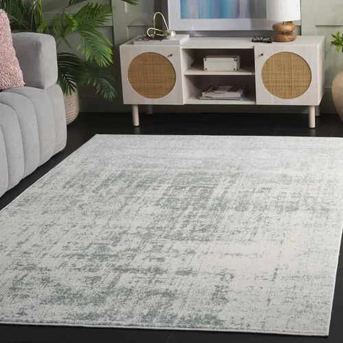 Vista 45 de SAFAVIEH Adirondack Collection - Alfombra de pasillo de 2 pies 1 pulgada x 8 pies, beige y pizarra, diseño abstracto moderno, no desprende pelusa