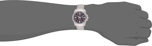 Vista 4 de Casio MTP1314D-1AV Reloj de cuarzo de acero inoxidable plateado con esfera negra para hombre