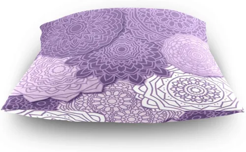 Vista 4 de Kigai Funda de cojín cuadrada decorativa de estilo bohemio con mandala morada de 18 x 18 pulgadas, para sofá, dormitorio, hogar