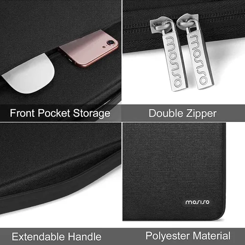 Vista 9 de MOSISO Funda protectora para laptop 360, portátil de 13-13.3 pulgadas Negro