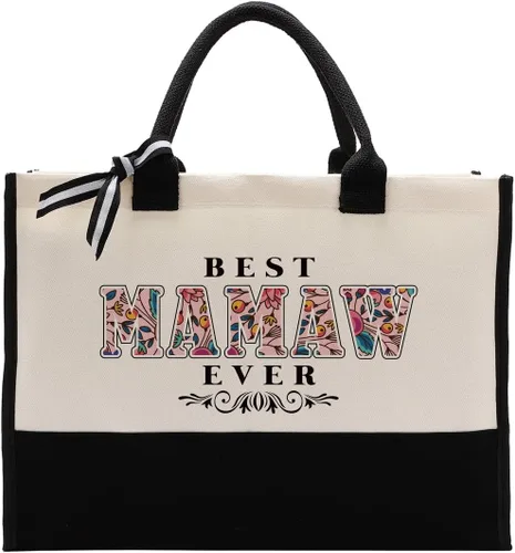 Vista 8 de Gkwa Canvas Tote Bag for Gifting, Women Cotton Canvas Bag, Reusable Shopping Bag
