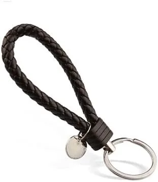 Vista 4 de Llavero de cuero trenzado para todos los autos, llavero para hombres, llavero para mujer, 5