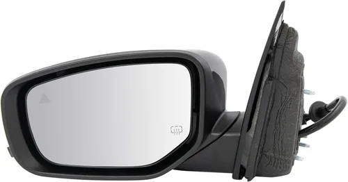 Vista 168 de TRQ Espejo plegable con calefacción eléctrica del lado del conductor con indicador de punto ciego pintura a juego negro liso compatible con Kia