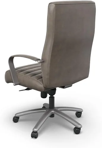 Vista 5 de NBF - Silla de asiento de piel sintética con respaldo alto y base giratoria, color carbón Marrón