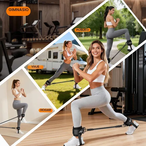 Vista 7 de Brazalete de tobillo para máquina de cable, brazaletes acolchados para patadas de máquina de cable, ejercicios de glúteos, extensiones de piernas