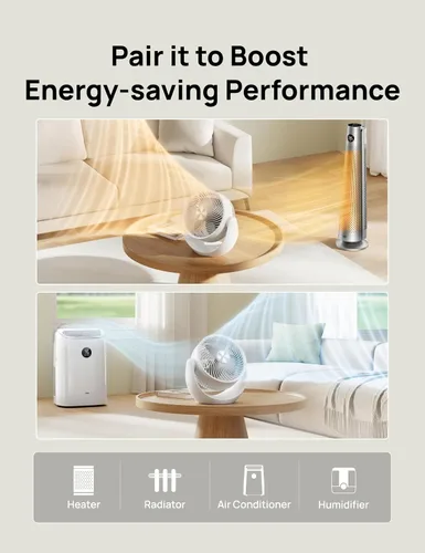 Vista 8 de Dreo - Ventilador para dormitorio, ventilador de mesa para circulación de aire en toda la habitación, 11 pulgadas, flujo de aire fuerte de 40 pies