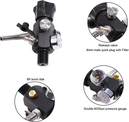 Vista 8 de TUXING tanque de buceo de fibra de carbono 4500Psi, 2L/122Cu en, cilindro compuesto 2000CC Carbon Fiber Lightweight & Durable,PCP Airsoft and
