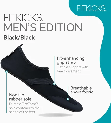 Vista 3 de FITKICKS Zapatos de agua plegables activos para hombre Negro/Negro