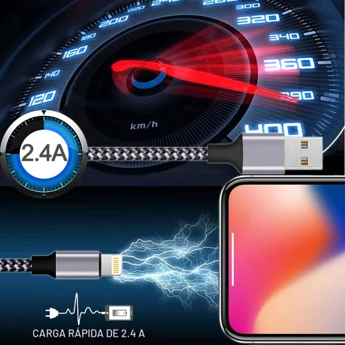 Vista 5 de TAKAGI para iPhone Cargador, [Certificado MFi] Cable Lightning 3PACK 6FT Cable de Carga USB Trenzado de Nylon de Alta Velocidad Compatible