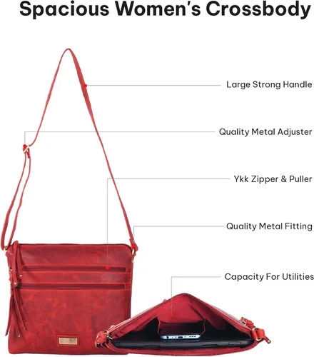 Vista 87 de VALENCHI Real Genuine Leather Women's Crossbody Purse/Bag With Adjustable Strap