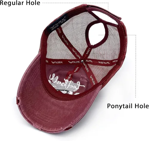 Vista 4 de Gorro de camionero desgastado para mujer, gorra de béisbol bordada, regalo para mamá