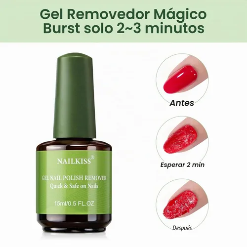Vista 2 de Removedor de esmalte de uñas de gel de 0.5 onzas líquidas, removedor de esmalte profesional para uñas, removedor de esmalte rápido y fácil en 2-5
