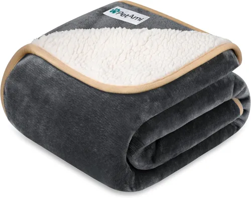 Vista 13 de PETAMI Manta impermeable de forro polar Sherpa para gatos y perros, color beige, talla S