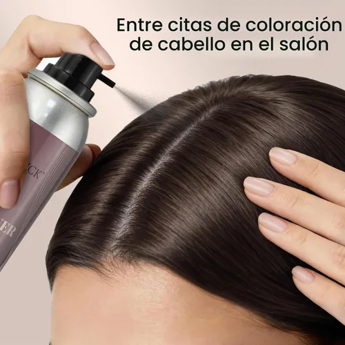 Vista 2 de Raíz retoque para arriba el espray temporal del color del cabello #1 café oscuro
