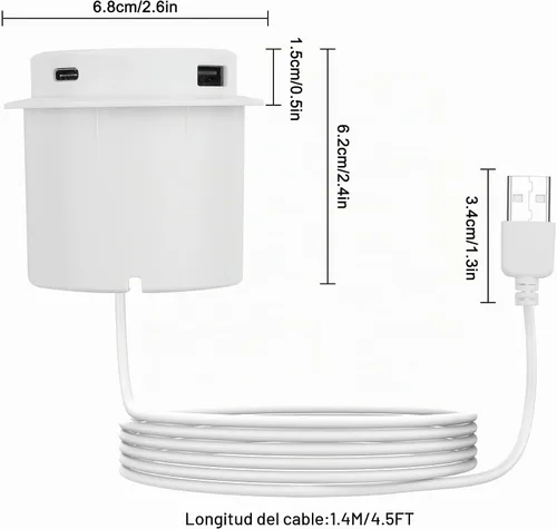 Vista 2 de XMSJSIY Cargador inalámbrico de escritorio integrado 10W 3-en-1 USB A/tipo