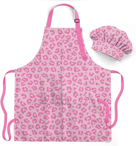 Vista 13 de SANDJEST Juego de delantal para niños con gorro de chef, regalos de delantal de cocina Alfabeto