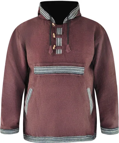 Vista 3 de virblatt - Baja Sudadera con capucha 100% algodón Drug Rug Sudadera con capucha para hombre azteca con capucha