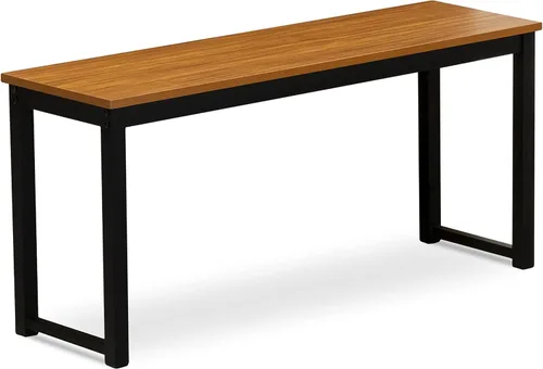 Vista 4 de East West Furniture PADSB01 - Juego de comedor de 3 piezas con marco de metal para espacios pequeños, contiene una mesa rectangular y 2 bancos, 43 x