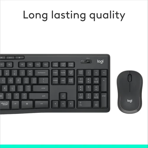 Vista 7 de Logitech MK295 Combo de teclado y mouse inalámbricos, teclas silenciosas SilentTouch, teclado numérico completo, receptor USB de 2.4 GHz