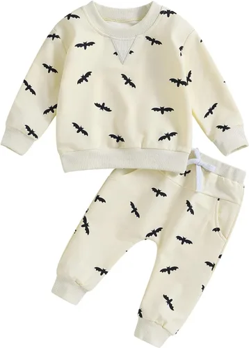 Vista 16 de Karwuiio Conjunto de disfraz de Halloween para bebé, sudadera de manga larga y pantalones para otoño