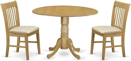 Vista 10 de East West Furniture Mesa y sillas de cocina de madera Dublin de 5 piezas en caoba Mahogany