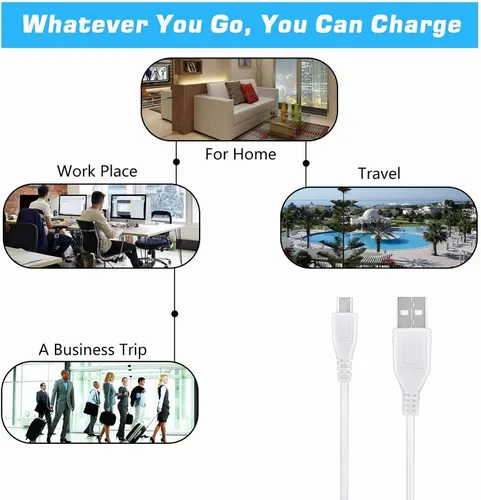 Vista 5 de 5ft White Micro USB Data Sync Cable Cord for CHUWI V88 V19 Android Dual Camera WiFi Tablet PC
