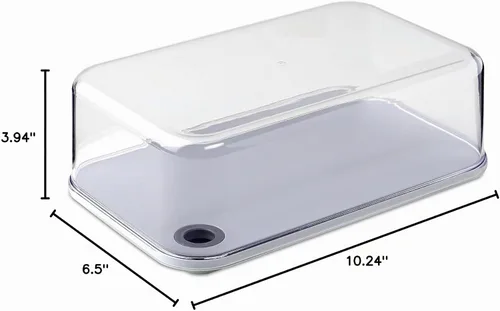 Vista 8 de Mepal Modula - Domo transparente para quesos con tabla de cortar gris integrada, apta para lavavajillas, 95 onzas, sin BPA, fabricada en Holanda