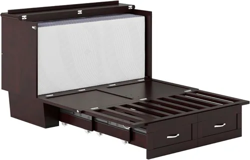 Vista 14 de AFI, Monroe - Cofre de cama matrimonial Murphy con colchón y cajón de 6 pulgadas, color espresso