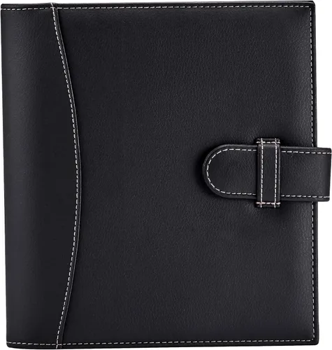 Vista 2 de It's Academic Mini Carpeta ejecutiva de cuero tipo portafolio, anilladora de 1 pulgada y capacidad para 250 hojas, bloc de notas, y documentos de 14