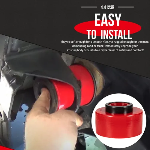 Vista 5 de Kit de bujes de montaje en cuerpo rojo mejorado compatible con Ford F150 F250 F350 2WD 4WD 1980-1998, soportes de cabina de poliuretano resistente