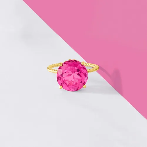Vista 6 de Ross-Simons Gemstone Twist Rope Ring in 14kt Yellow Gold