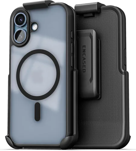 Vista 16 de Encased MAG - Funda para cinturón diseñada para iPhone 15 con clip de funda, tecnología protectora AirGuard (negro/transparente) compatible