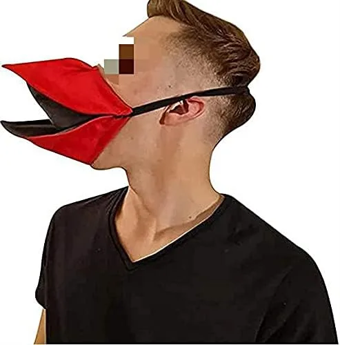 Vista 6 de Disfraz de pájaro con boca de pico, cubierta de cara de pato parlante ajustable, máscara de boca de pato para fiesta