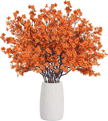 Vista 13 de Uieke - Ramo de 15 flores artificiales de Gypsophila tipo Baby Breath, flores de seda falsas de tacto real para hotel, hogar, oficina, cocina, baño