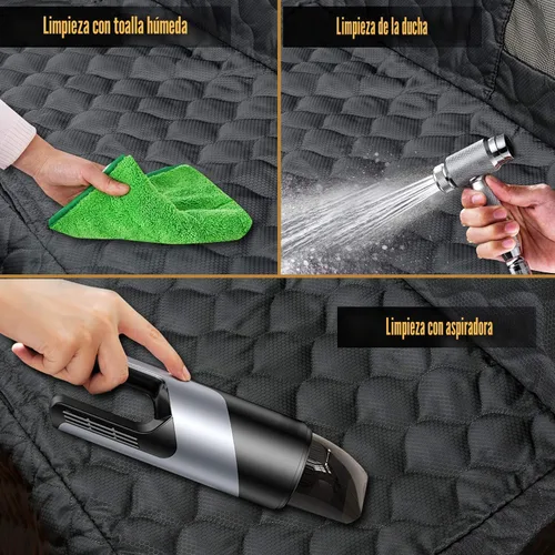 Vista 8 de PETICON Funda de asiento de coche para perro, hamaca impermeable para Negro