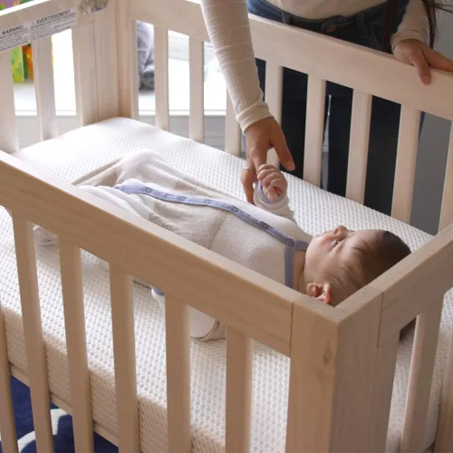 Vista 7 de Lullaby Earth Mini colchón para cuna de bebé, doble firmeza con protector extraíble lavable, transpirable para cuna de bebé, 38 x 24 pulgadas