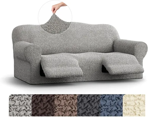 Vista 25 de PAULATO BY GA.I.CO. Mille Righe Collection funda para sofá reclinable, funda de tela de poliéster suave, 1 pieza, elástica, ajustable, protección