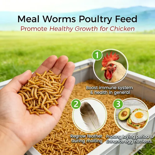 Vista 5 de RANZ 4.5 KG Gusanos secos sin OMGs para pollos, gusanos altos en proteínas, alimento premium para pollos, alimento perfecto para aves y golosinas