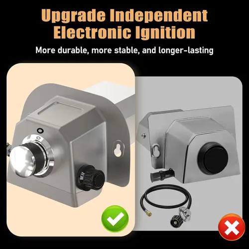 Vista 5 de Utheer Accesorio para quemador de gas para hornos de pizza Karu 12 / 12G / Karu 2 y Fyra 12, quemador de propano sin montaje con encendido
