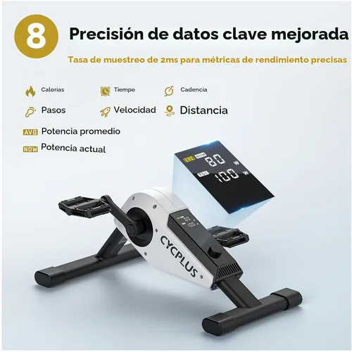 Vista 6 de CYCPLUS Mini ejercitador de pedal DC1, motor sin escobillas autoalimentado de 160 W, modo ERG y sincronización de aplicaciones, resistencia