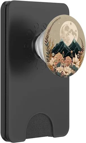 Vista 7 de Boho Mountain Moon Phases Floral Aesthetic Chic PopSockets intercambiables PopGrip
