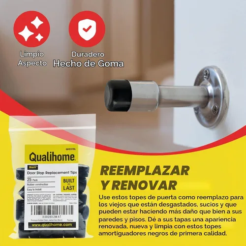Vista 4 de Puntas de repuesto de goma prémium para tope de puerta, parachoques de puerta, tapas de bisagra de resorte para protección de pared y piso