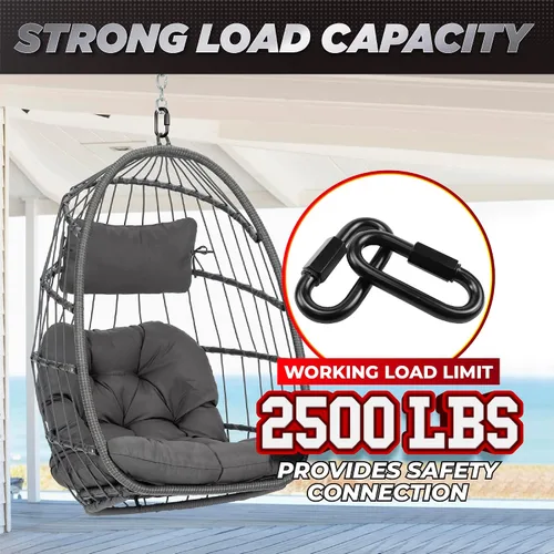 Vista 2 de PAMAZY 2 piezas de eslabones rápidos de cadena resistente de 4.2”, capacidad de peso de 2500 LBS, duradero, antióxido, conector de cadena de alta