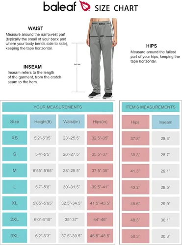 Vista 5 de BALEAF Pantalones deportivos para mujer, pantalones deportivos para correr, bolsillos con cremallera, pantalones deportivos para calentar, casuales