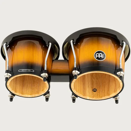 Vista 10 de Meinl Percussion HB100SNT-M bongós de madera natural de 6 3/4 y 8 pulgadas, Vintage Sunburst Bongos profesionales de madera duradera para adultos