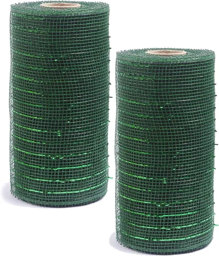 Vista 71 de YYCRAFT Paquete de 2 cintas de malla de polímero metálico de 6 pulgadas (total 20 yardas, verde manzana)